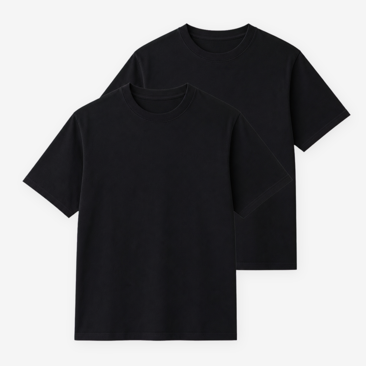T-shirts i bomull svart 2-pack