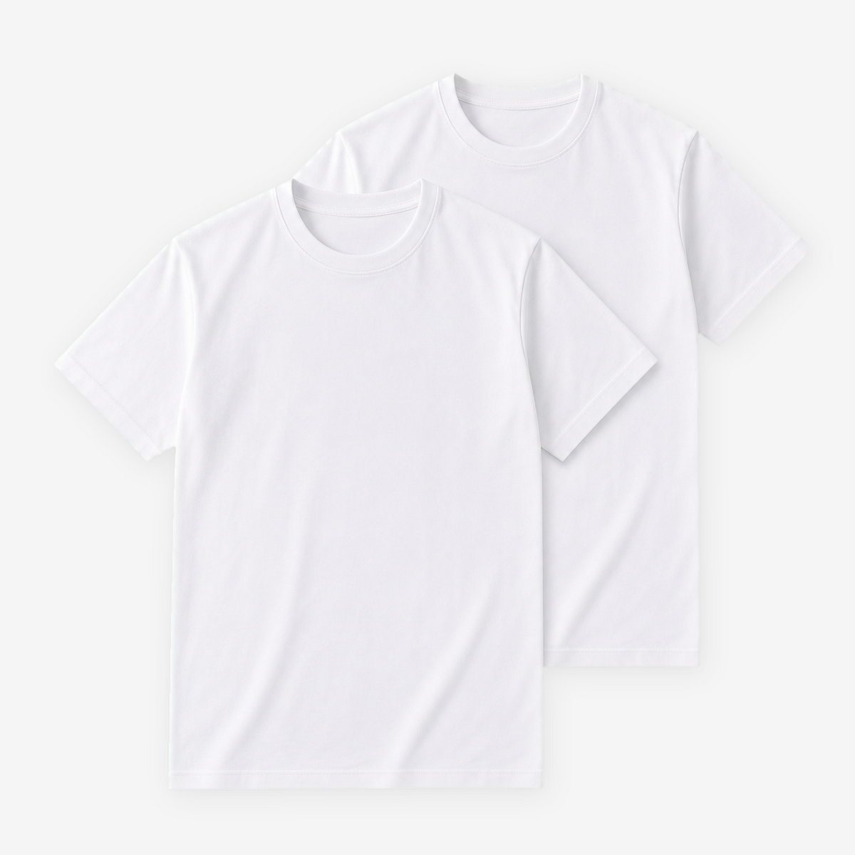 T-shirts i bomull vita 2-pack
