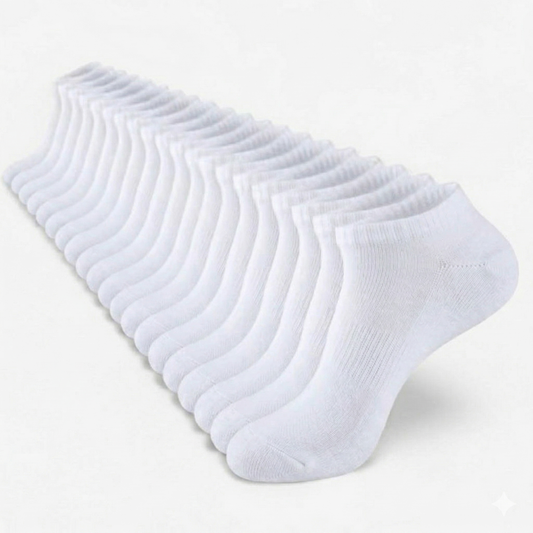 Ankelstrumpor vita 10-pack
