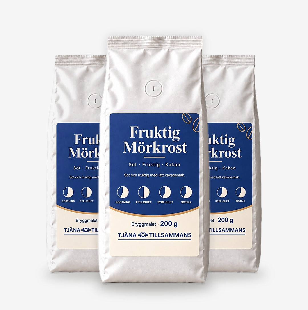 Fruktig Mörkrost, tre påsar à 200 g