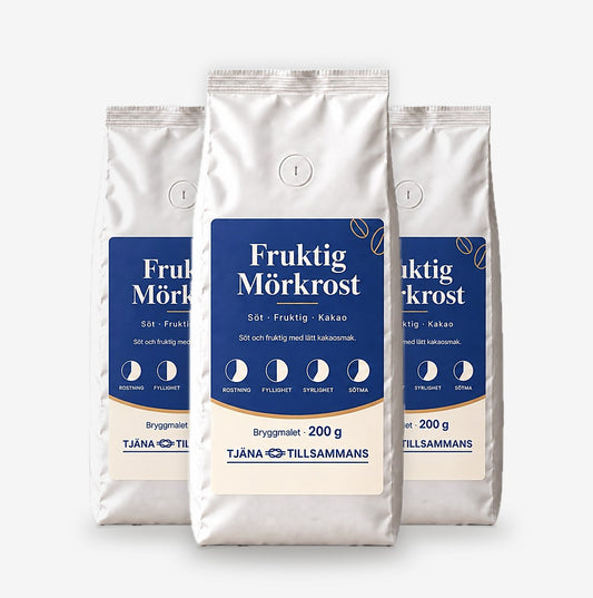 Fruktig Mörkrost, tre påsar à 200 g