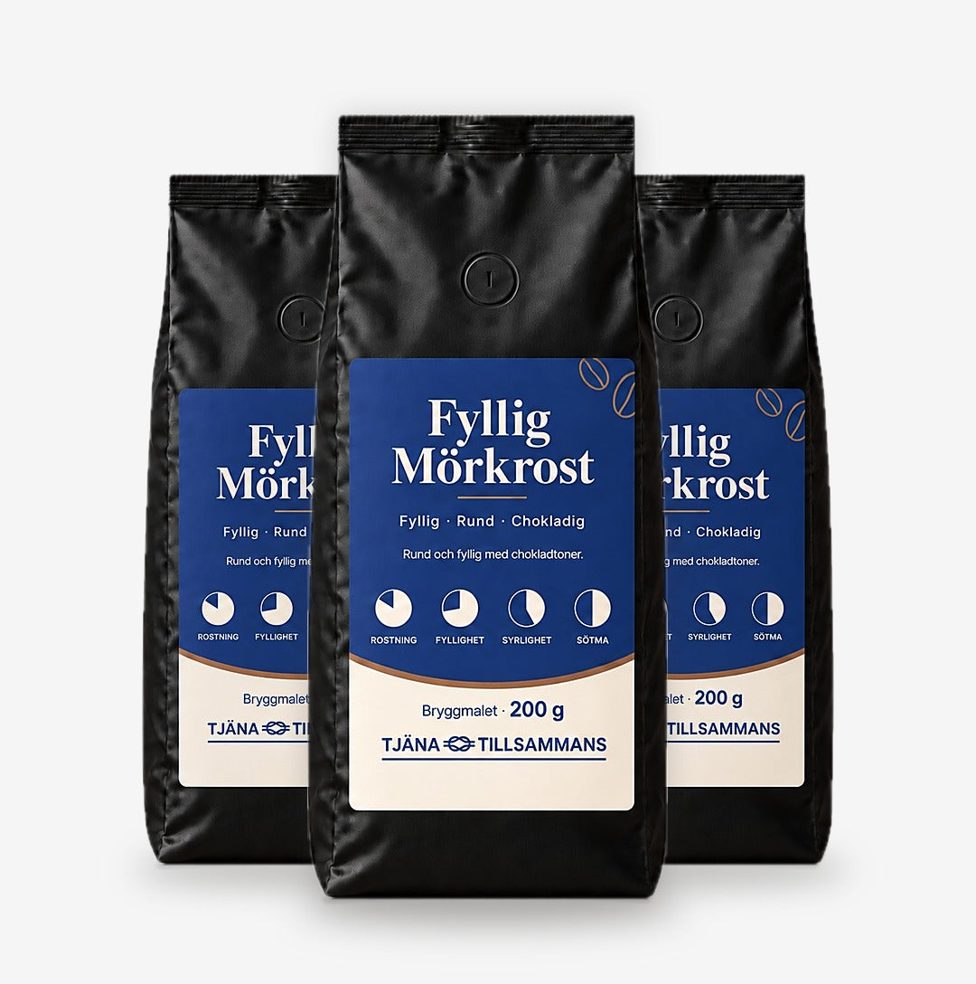 Fyllig Mörkrost, tre påsar à 200 g